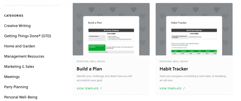 evernote templates for business